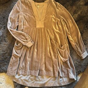 Free people velvet pleated dress